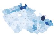 Počet evidovaných lokalit v okresech.