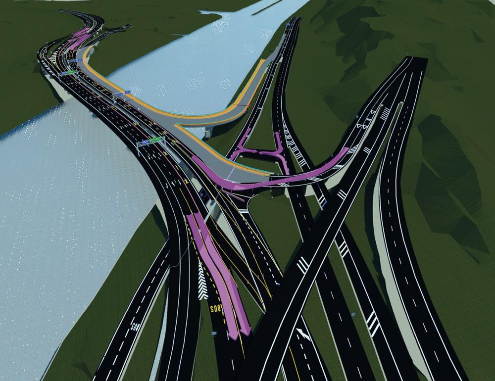 Digitální model celkové rekonstrukce Barrandovského mostu.