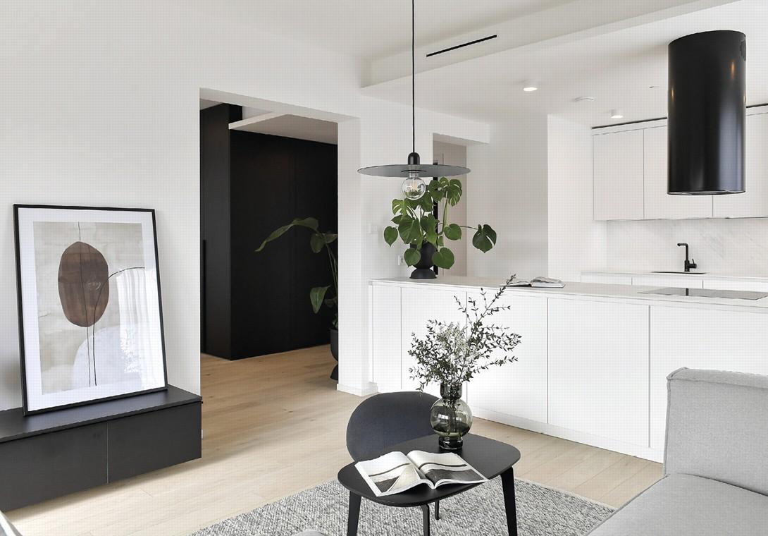 NTERIÉRY FRAGMENTU - Každý byt v objektu nabízí moderní jedinečný interiér. Společné mají užití kvalitních materiálů, tlumených barev a zajímavé zpracování detailů.