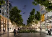 1. místo: Pohled prodloužením Technické ulice směrem k Vítěznému náměstí, tým 20: Benthem Crouwel Architects (NL) + OVA (ČR), zdroj: ONplan