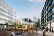 1. místo: Pohled na nové náměstí v centrální části dostavby 4. kvadrantu, tým 20: Benthem Crouwel Architects (NL) + OVA (ČR), zdroj: ONplan