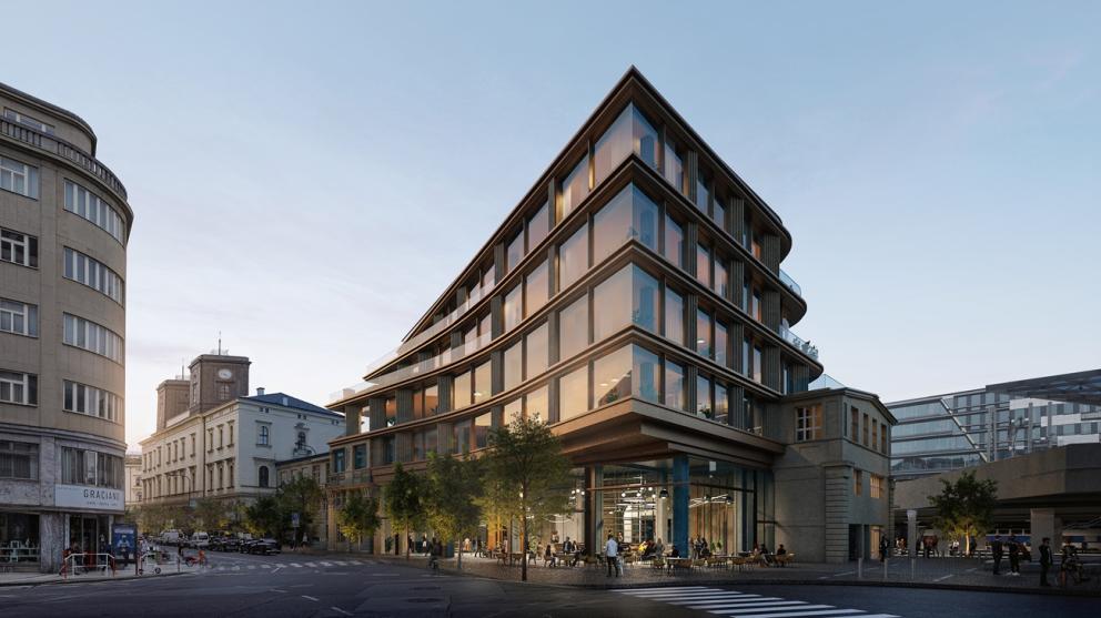 Porota doporučila k  realizaci návrh od Jakuba Klašky, který byl řadu let součástí týmu Zaha Hadid Architects, podílel se na budově Masaryčky a toto území důvěrně zná. Vizualizace: Studio Negativ