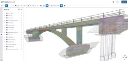 Obloukové nadjezdy na stavbě D3 Třebonín – Kaplice nádraží v CDE Trimble Connect.